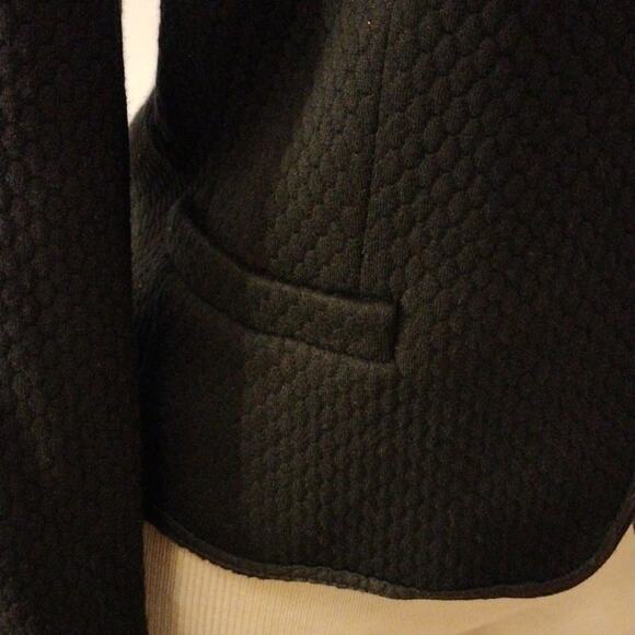 Alice + Olivia Jacket Sz SP Black LAMB LEATHER TRIM Puff Quilted Blazer Regency - Picture 10 of 16